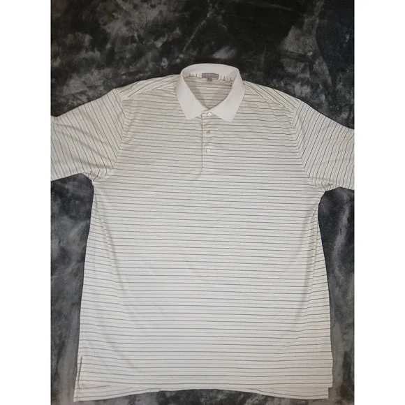 Peter Millar Summer Comfort Golf Polo Blue Striped Casual Hualalai Sz XL - Picture 2 of 8